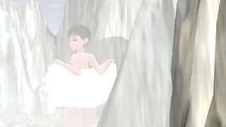 [Смешанное купание] [Девушка из горячего источника] Девушка из аниме Лео попробовала смешанное купание в неизведанной зоне [Нет полотенца] - порно видео