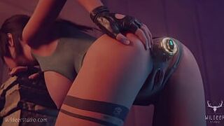 Задница Лары Крофт с начинкой - порно видео